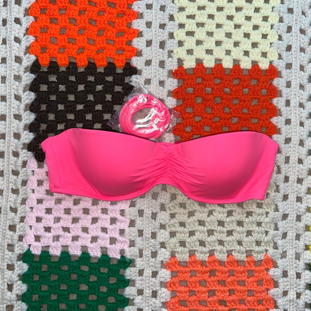 Victoria’s Secret Hot Pink Strapless Bikini Top